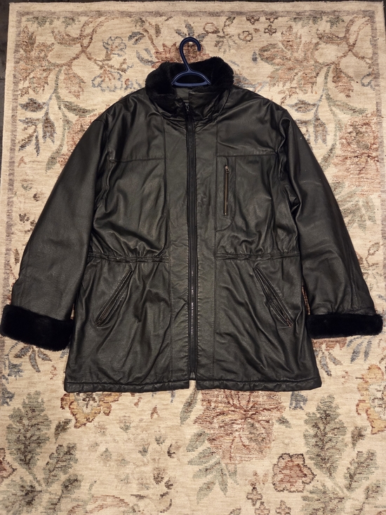 EMC Jackets & Blazers - EMC Womans Leather Coat with Fur Trim